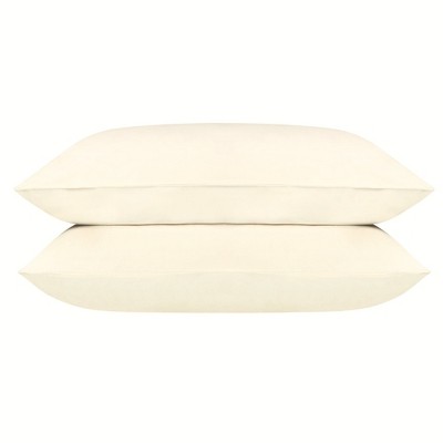 Delara 100% Organic Cotton Percale Weave Pillowcase Set of 2, 400TC GOTS Certified, Smooth & Moisture-Wicking Pillowcases