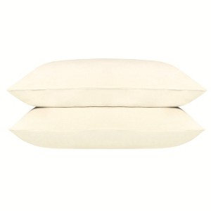 Delara 100% Organic Cotton Percale Weave Pillowcase Set of 2, 400TC GOTS Certified, Smooth & Moisture-Wicking Pillowcases - 1 of 4