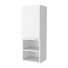 Vynxaria White Wall Cabinet with Single Door, Two Interior Shelves, and Smoke Particle Board Melamine Finish - Stylish Storage Solution for Any Room - 3 of 4