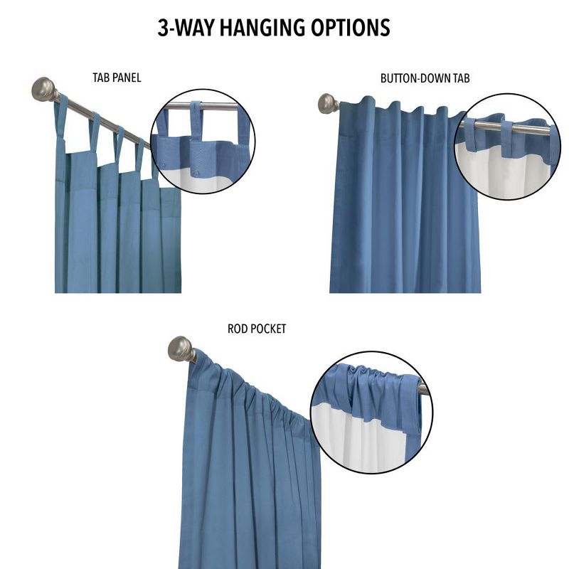 Thermalogic Weathermate Topsions Room Darkening Provides Daytime and Nighttime Privacy Curtain Panel Pair Blue, 3 of 6