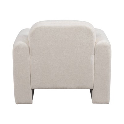 Beige Wood Accent Chair with Sleek Design