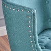 Sapphtopaz Accent Chair Fabric Comfy Chair Lounge Armchair Bedroom Chair with Button-Tufted Waffle Stitching and Nailhead Trim for Bedroom - 3 of 4