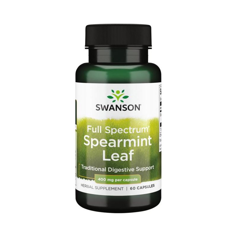 Swanson Herbal Supplements Full Spectrum Spearmint Leaf 400 mg 60 Caps, 1 of 4