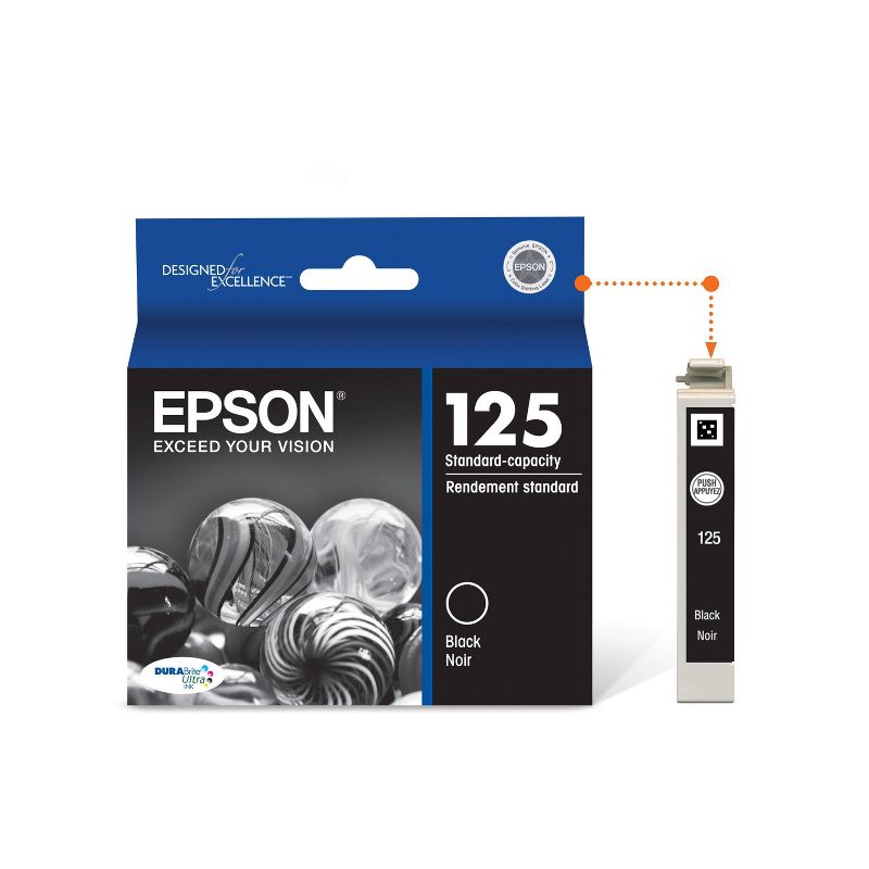Epson 125 DuraBrite Ultra Single Ink Cartridge - Black (T125120-CP), 3 of 10