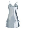 Allegra K Women Satin Lace Trim Sleepwear Nightgown Pajama Slip