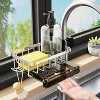 Simple Trending Stainless Steel Kitchen Sink Faucet Organizer with Drainboard for 0.8 1 inch Round Water Pipe - 2 of 4