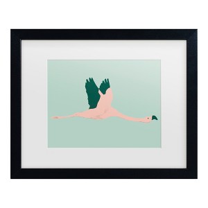 Trademark Fine Art - Annie Warren  Sherbet Flamingos Ii Matted Framed Art - 1 of 4