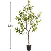 Artificial Osmanthus Tree, Realistic Fake Osmanthus Flowers Tree with Adjustable , Fake Plants Bonsai Tree Office Room Housewarming 140cm - 3 of 4
