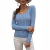 Women's Brooke Long Sleeve Ribbed Top With Button Detail - Miss Sparkling - 3 of 3