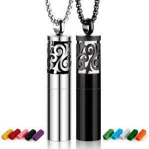 2PCS Aromatherapy Necklace Set – Essential Oil Diffuser Locket with 20 Felt Pads, Gift for Women/Mom - 1 of 4