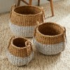 Plum & Post Seagrass Round Baskets With Handles, Set Of 3 - 4 of 4