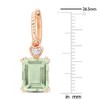 EVERLY JEWELRY | Rose Plated Sterling Silver 6.45 CT TGW Green Quartz White Topaz Hoop Earrings - 2 of 4