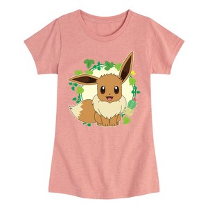 Girls' - Pokémon - Eevee Leaves Fitted Short Sleeve Graphic T-Shirt - 1 of 4