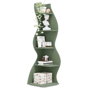 ACEPANO 69.88 in. H 5-Tier Wall Corner Display Shelf for Living Room-Sage Green - 1 of 4