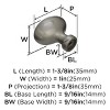 Amerock Vaile 1-3/8 inch (35mm) Length Satin Nickel Cabinet Knob - 10 Pack - 3 of 4