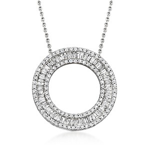 Ross-Simons 1.00 ct. t.w. Diamond Circle Pendant Necklace in Sterling Silver - 1 of 4