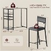 Dining Table Set for 2, High Top Bar Table and Chairs Set, Open Storage Shelves, Built-in Cup Holder & Wine Rack, for Small Kitchens, Apartments - 2 of 4