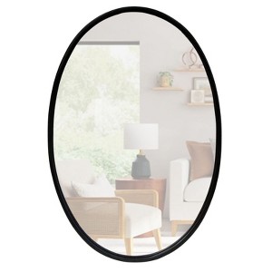 SEVOBAL Bathroom Vanity Mirrors Oval Metal Wall Mirror with Framed Edges Easy Setup Versatile for Home Decor, Black, 20.98"*0.79"*30.98" - 1 of 4