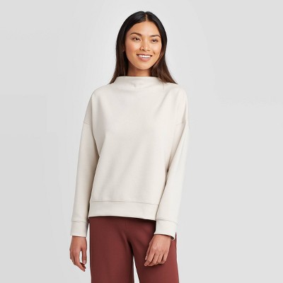 women's mock neck sweatshirt