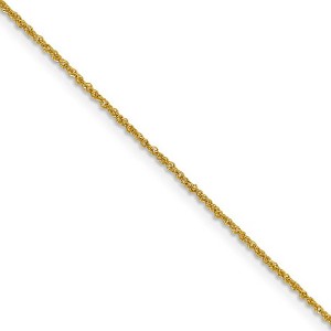 Black Bow Jewelry 1mm 14k Yellow Gold Diamond Cut Fancy Singapore Chain Necklace - 1 of 4