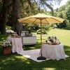 Yescom 9ft Solid Wood Outdoor Patio Umbrella with Base Included Parasol Wheels Stand for Bistro Market Garden Deck Yard Poolside - 2 of 4