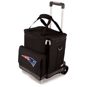 NFL New England Patriots Cellar Six Bottle Wine Carrier and Cooler Tote with Trolley - 1 of 4