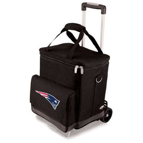 NFL New England Patriots Cellar Six Bottle Wine Carrier and Cooler Tote with Trolley