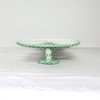 Amici Home Rochester Glass Footed Cake Stand - Round Pedestal for Cakes, Cupcakes, Pastries & Party Desserts, Decorative Centerpiece - Tinted Green - 3 of 4