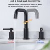 WOWOW 8 in. Widespread Double Handle High Arc Bathroom Faucet with Drain Kit Included in Brushed Nickel - 4 of 4