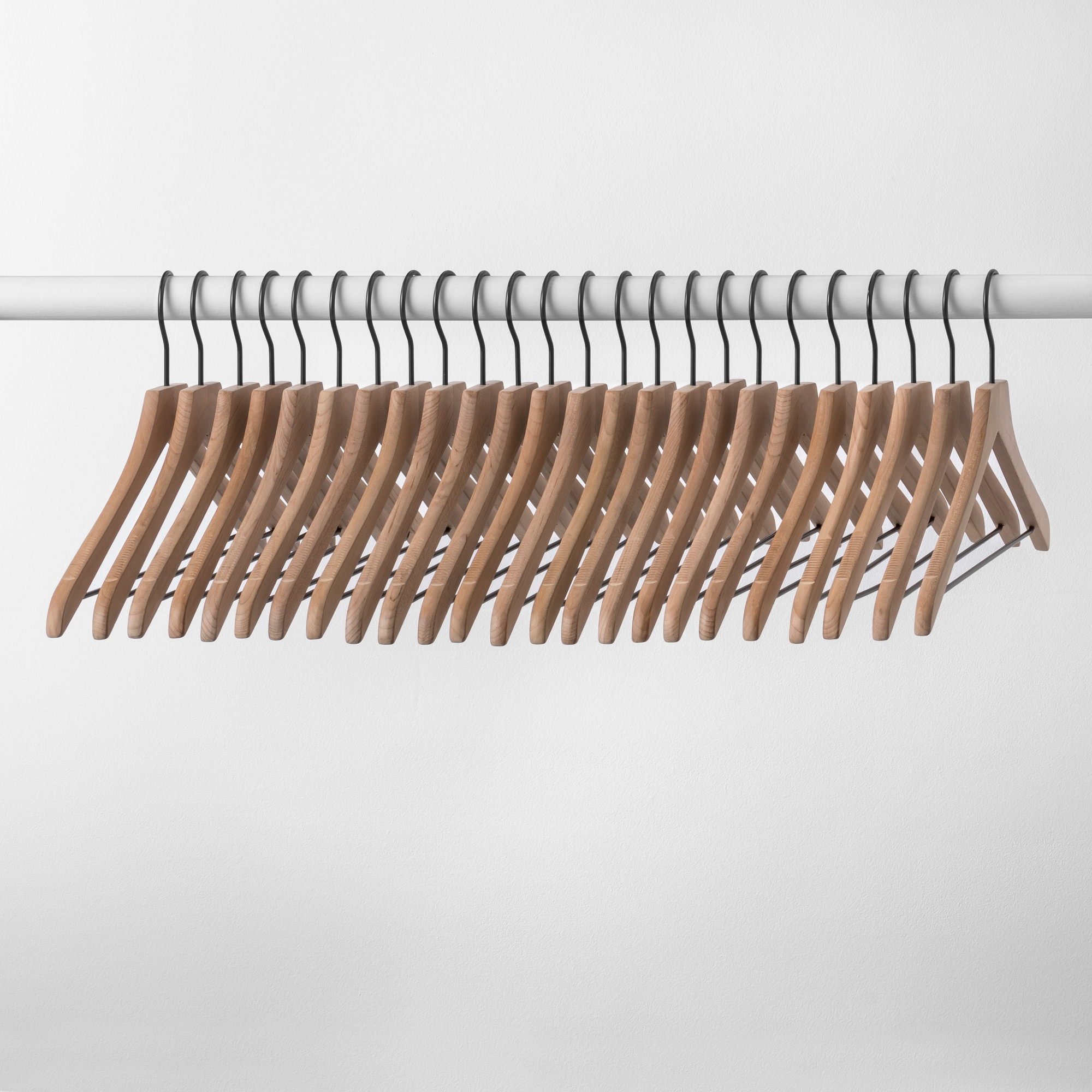 24pk Wood Hangers- Natural
