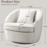 YOUNIKE Swivel Accent Chair Round Barrel Chair 24'' Seat Width Boucle Velvet Arm Chair Upholstered Single Sofa with Lumbar Pillow - 3 of 4