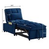 Single Pull Out Velvet Sofa Bed, Convertible Sleeper Chair with Storage Pocket & Adjustable Backrest for Apartment or Dorm-3irtyhousy - 4 of 4