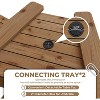Outdoor Bar Height Adirondack Chairs Set of 2 with Tray & Umbrella Hole, Tall Balcony Adirondack Chairs for Patio, Deck, Porch - 3 of 4