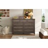 Jump Into Fun Rustic Storage Dresser With 9 Drawers,Silver Handle Classic X-shaped Side Panels Reliable Structure Timeless Elegance For Living Room - 2 of 4