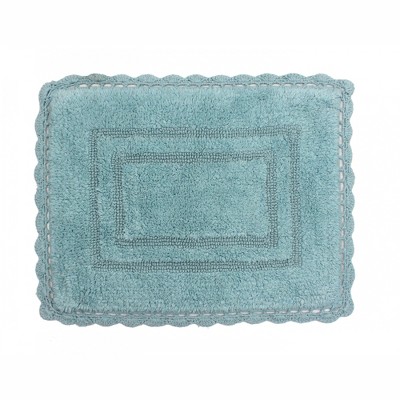 Set Of 3 Hampton Crochet Collection Aqua Cotton Reversible Tufted Bath Rug  Set - Home Weavers : Target