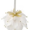 Northlight Beaded Feathers Christmas Ball Ornament - 5" - White - 4 of 4