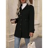 Coolmee Women's Winter Classic Outwear Overcoat with Pockets Casual Mid-thigh Single Breasted Pea Coat - 3 of 4