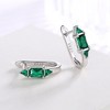 Amy and Annette Gemstone Sapphire or Emerald Huggie Earrings in Sterling Silver - 3 of 4