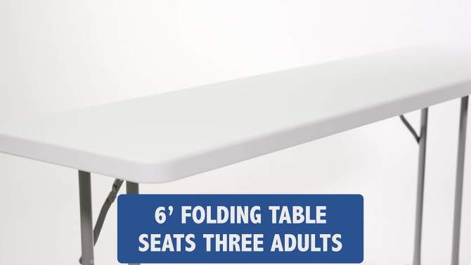Flash Furniture 6-Foot Plastic Folding Training Table, 2 of 9, play video