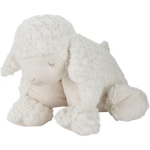 Mina Victory Plush Lines Foldable Lamb Stuffed Animal 18" x 22" Ivory Indoor Throw Pillow - 1 of 4