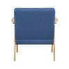 NicBex 1pc Accent Chair with Solid Rubberwood Frame Lounge Chair Reading Chair Comfy Chair Home Furniture for Living Room, Blue,Natural - 2 of 4