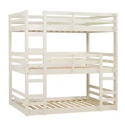 Twin Indy Solid Wood Triple Bunk Bed - Saracina Home