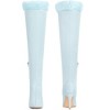 BLISSFUL STEP Women's Faux Fur High Heels Pointed Toe Fluffy Over the Knee High Boots - 2 of 4
