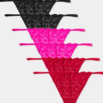 pink/pink/black/black/red/red - thong