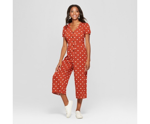 Polka dot cheap cropped jumpsuit