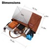 Large Tote Bag for Women Work with Zipper 16L Vegan Leather Ladies Travel Purses and Handbags Brown - 3 of 4