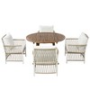 GDFStudio Eden Modern 5 Piece Patio Extendable Wooden and Iron Dining Table Set - 2 of 4
