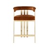 Meridian Furniture,Marcello Cognac Velvet Counter Stool, Set of 2 - 3 of 4