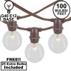 Novelty Lights 100 Feet Heavy Duty Light Strings and Sets with 100 In-Line E12 Sockets, Brown Wire PVC Stringer, 12" Spacing, Non-Connectable - 2 of 4