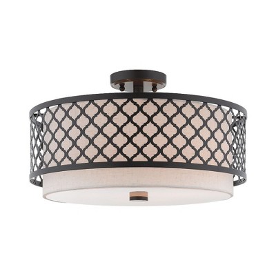 Livex Lighting Arabesque 3 - Light Semi-Flush Mount in  English Bronze